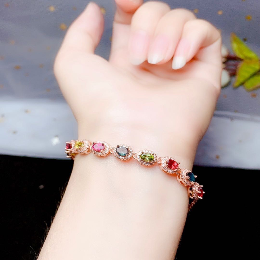 Fashion Oval Copper Plating Inlay Zircon Bracelets 1 Piece