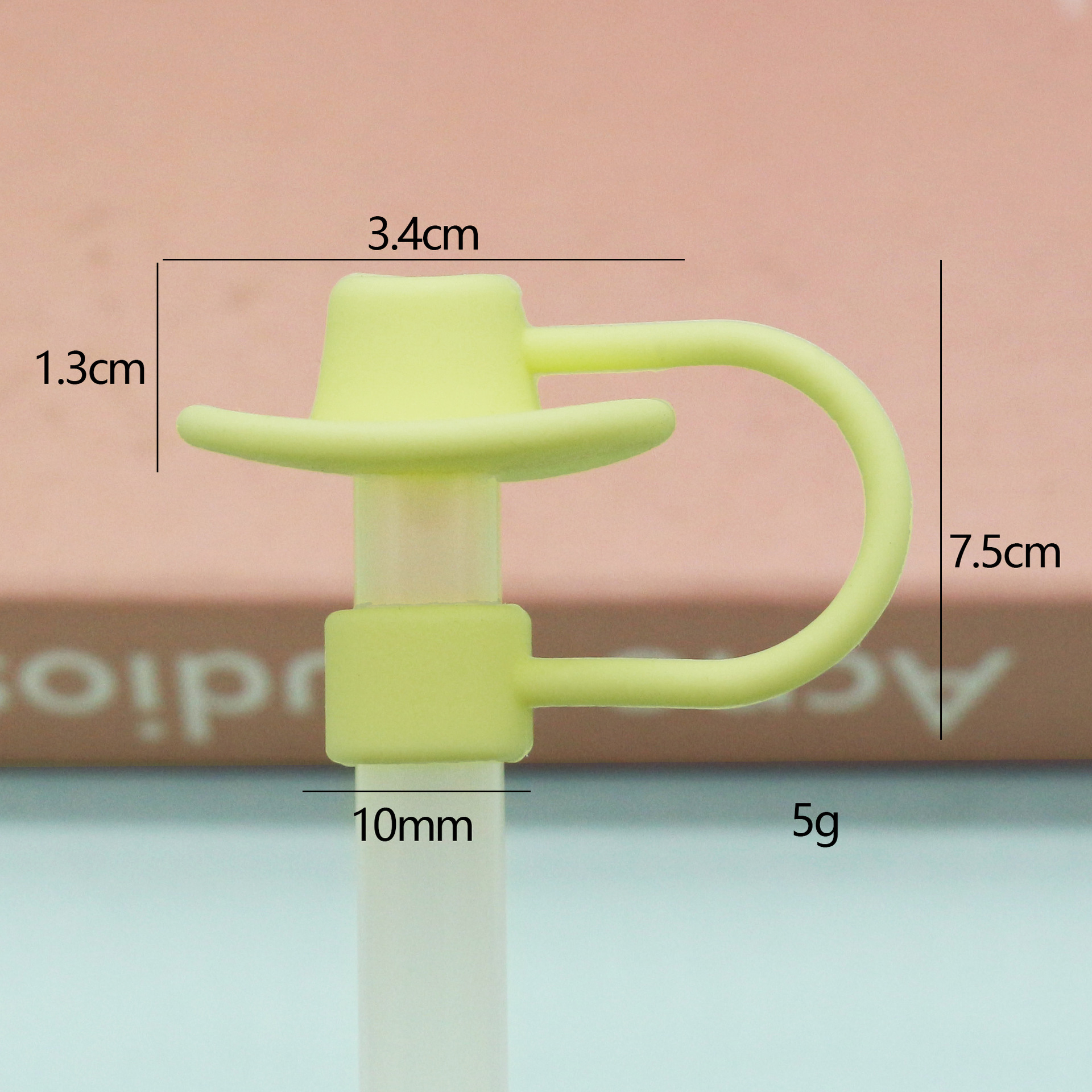 Sombrero vaquero amarillo de silicona de 10 mm