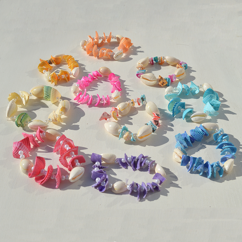 Conchas naturales pulsera caracoles collar diy joyas de chicas hechas a mano puestos de mercado nocturno regalos características pulseras