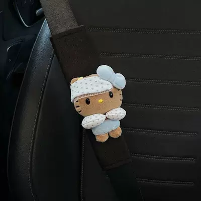 Car Seat Belt Shoulder Pads for Women, Cute and Soft, Anti-Neck Strangulation, Couple's Car Protection and Decorative Covers (Seat belt shoulder pad) - eye-mask-neck-pillow-blue-doudou-eye-kt-standard