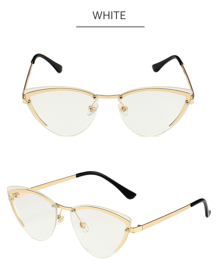 37g Weight Frameless Glasses Structure Sunglasses Classification PC, UV400 Protection Lens Material Cat Eye Glasses Style Travel, Street Occasion Solid Color Pattern Women's Gender Streetwear Style Streetwear Solid Color PC UV400 Protection Cat Eye Frameless Women's Sunglasses 13