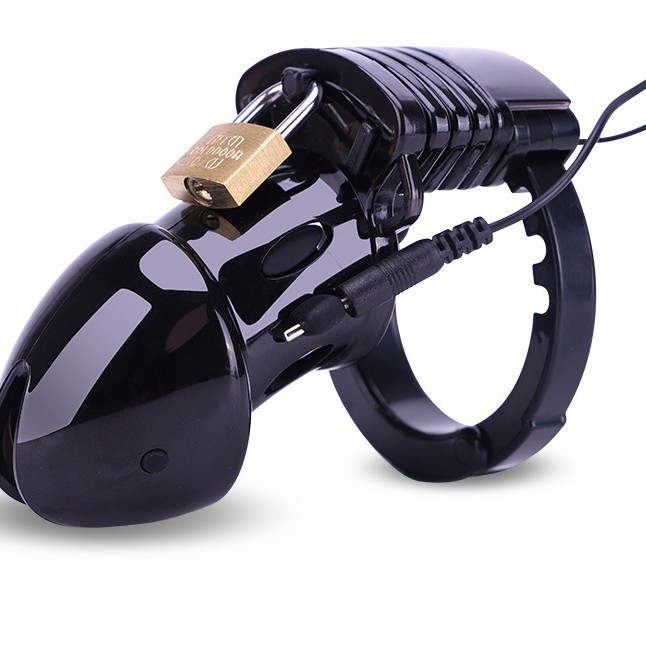 Plástico de silicona de los hombres castidad bloqueo choque eléctrico pulso bloqueo CB6000S juguetes alternativos juguetes sexuales