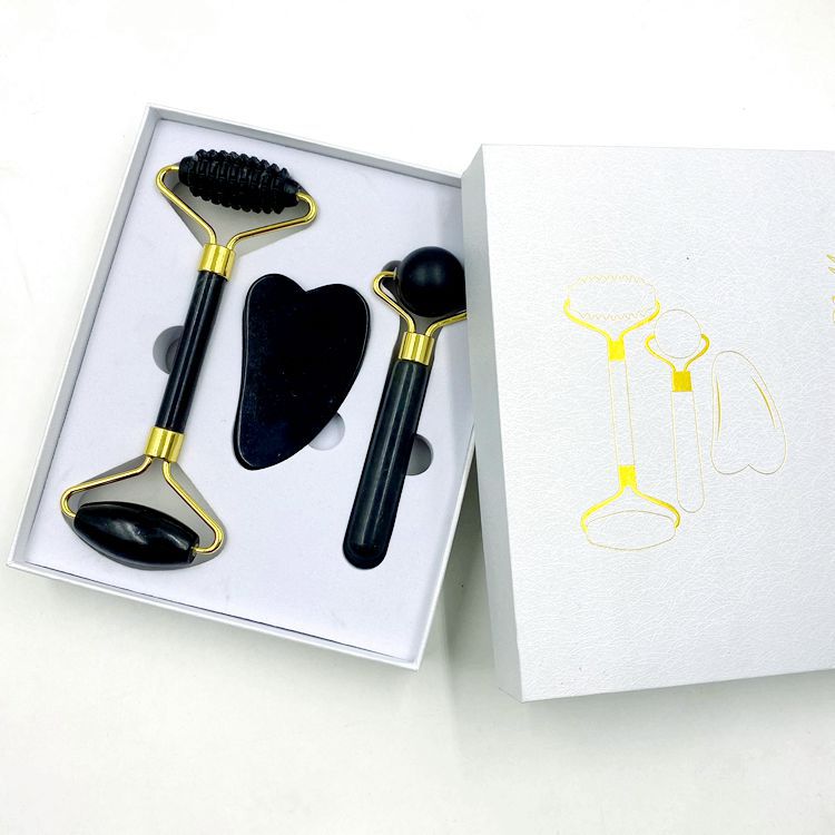 Natural jade beauty device dual-head jade roller face massage complete set beauty device export jade wholesale