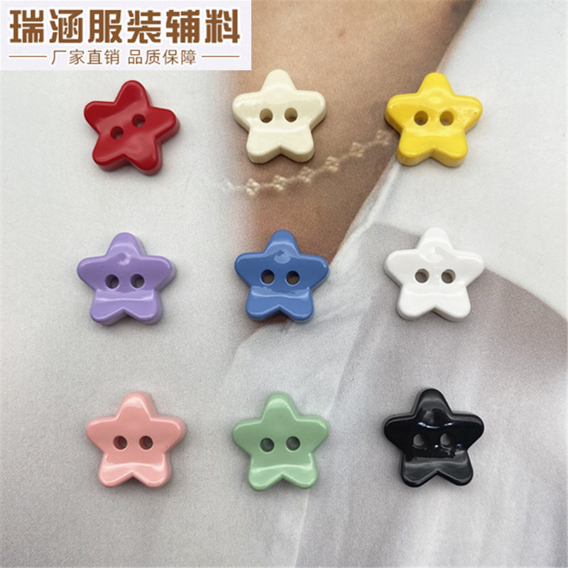 Spray-Painted Colorful Five-Pointed Star Buttons, Handmade DIY Sew-On Star Buttons, Children's Clothing Shirt Cardigan Coat Buttons Spray-Painted Colorful Five-Pointed Star Buttons, Handmade DIY Sew-On Star Buttons, Children's Clothing Shirt Cardigan Coat Buttons