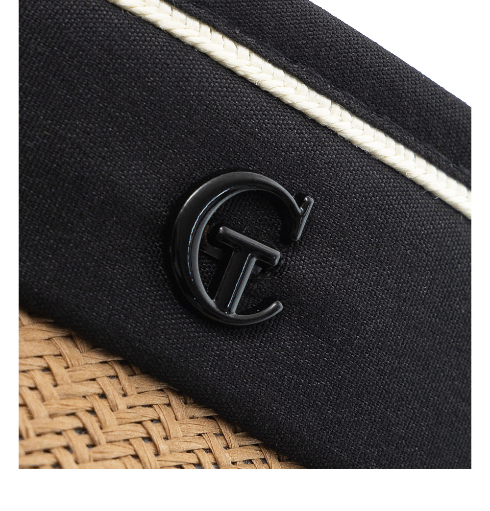 Large brimmed black rubber hollow top hat for women, new summer protection straw woven sun hat, foldable_voghion.com