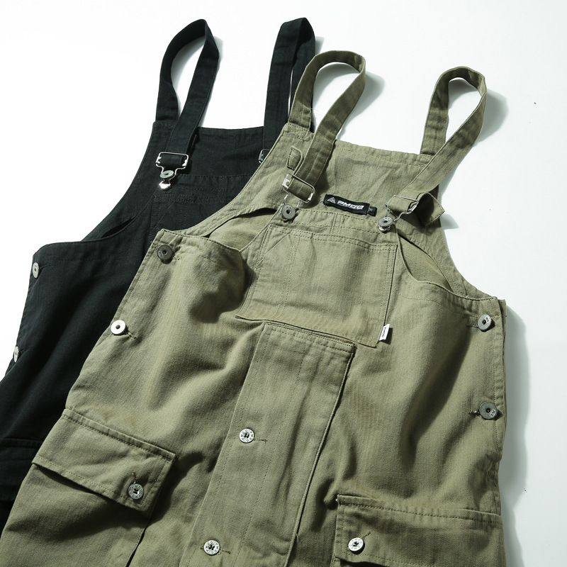 Herrenbekleidung Frühling und Herbst Retro-Arbeitskleidung lässige Hosenträgerhose Herren lockere Plus-Size-Papa-Hose Modemarke gerader Overall_voghion.com