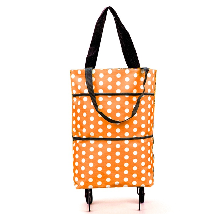 ホイールバッグ折り畳みレジ袋モップバッグ買い物車買い物カート買い物バッグ手提げ袋とロゴ