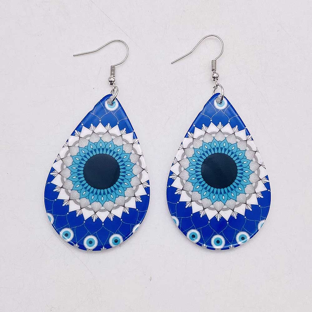 1 Pair Casual Simple Style Devil's Eye Water Droplets Arylic Drop Earrings display picture 2