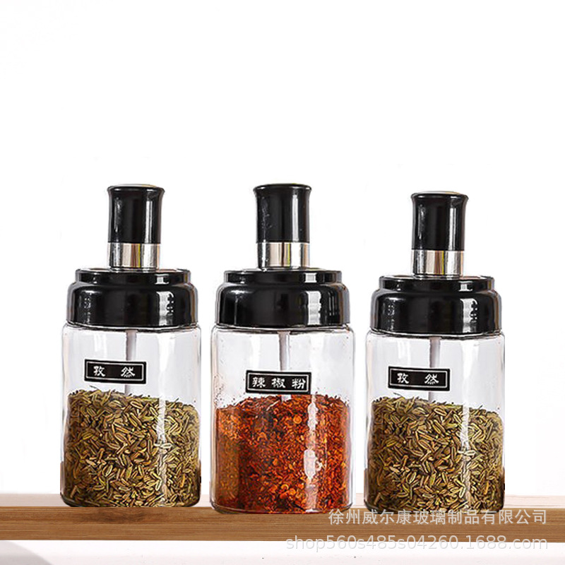 批发调味瓶玻璃盐罐厨房调料罐油壶盐味精调料盒防潮储物罐