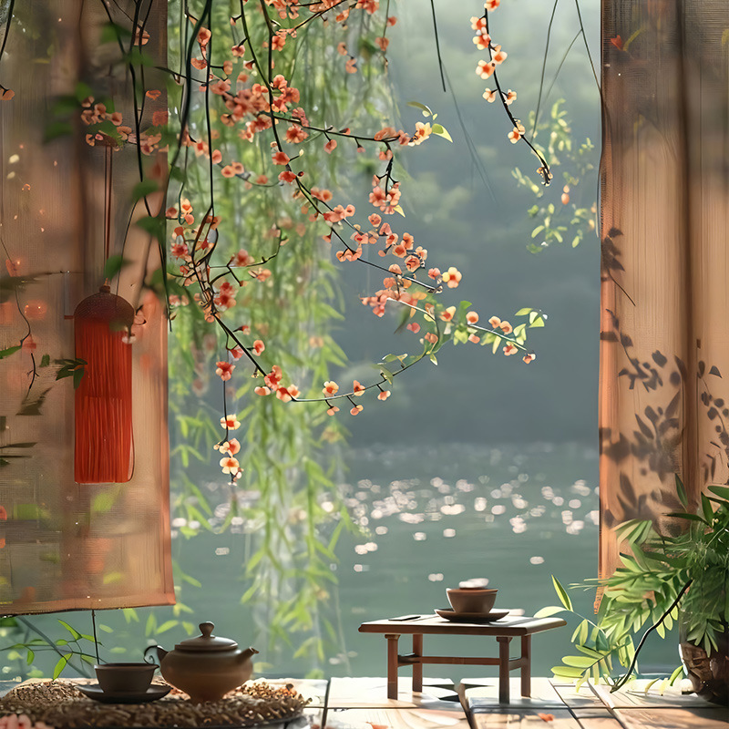 Paño de fondo de transmisión en vivo Nuevo estilo chino sala de transmisión en vivo pared de fondo diseño de escena tridimensional 3d accesorios de fotografía sentido avanzado