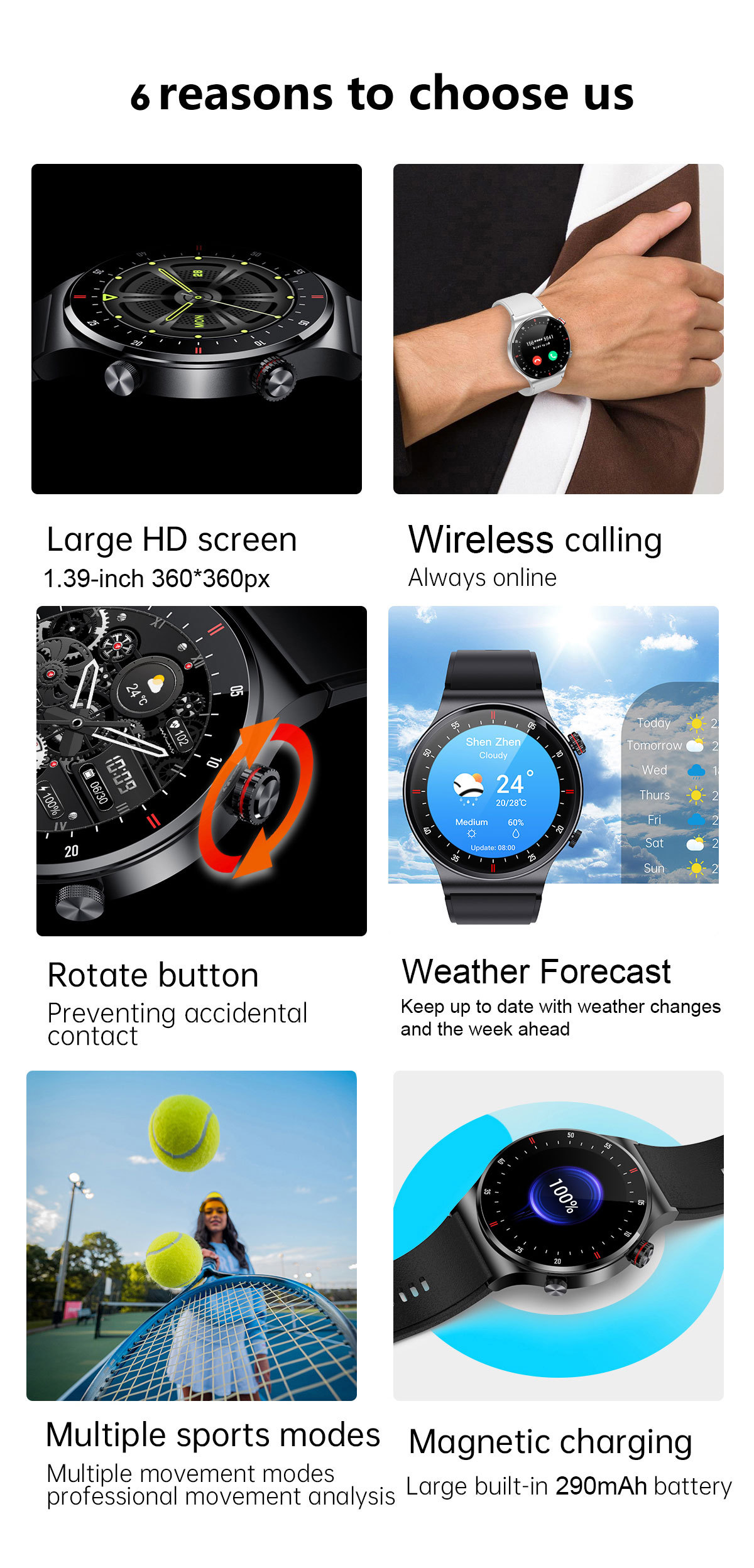 Men's Smartwatch Bluetooth Calling Heart Rate Blood Pressure Monitor_voghion.com
