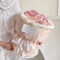 2.5CM Wrinkled Flower Bouquet Packaging Ribbon, Lace Pleated Wave Floral Packaging Ribbon, Florist Floral Wholesale