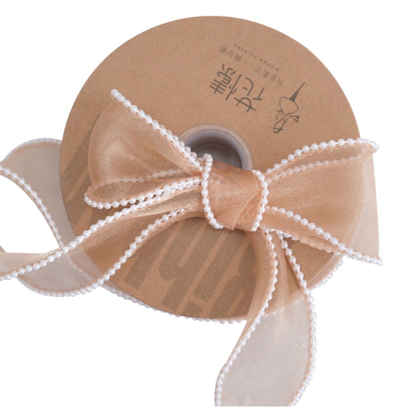 Cinta de embalaje de flores al por mayor regalo de San Valentín decoración vendaje regalo ramo embalaje 4cm hilo de cola de pez perla