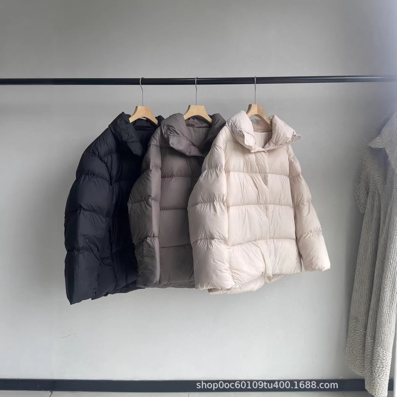 White Duck down Filled High-Density Puffy Multi-Color down Jacket 2025 Autumn and Winter New Style Loose Light Snow Mid-Length Coat for Women