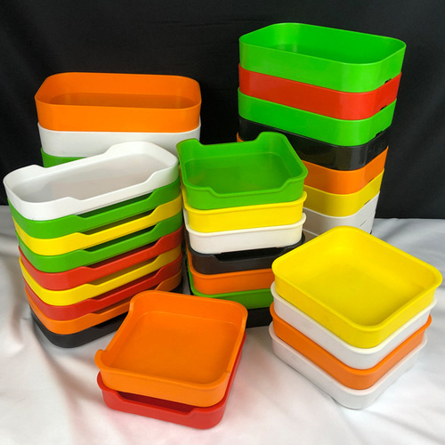 Tableware PP plates, salad plates, self-service plates, plastic porcelain-like barbecue meat plates, skewer shop trays