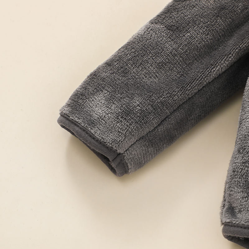 pantalon de veste  capuche zippe pour enfants de couleur unie ensemble deux pices en gros nihaojewelrypicture6
