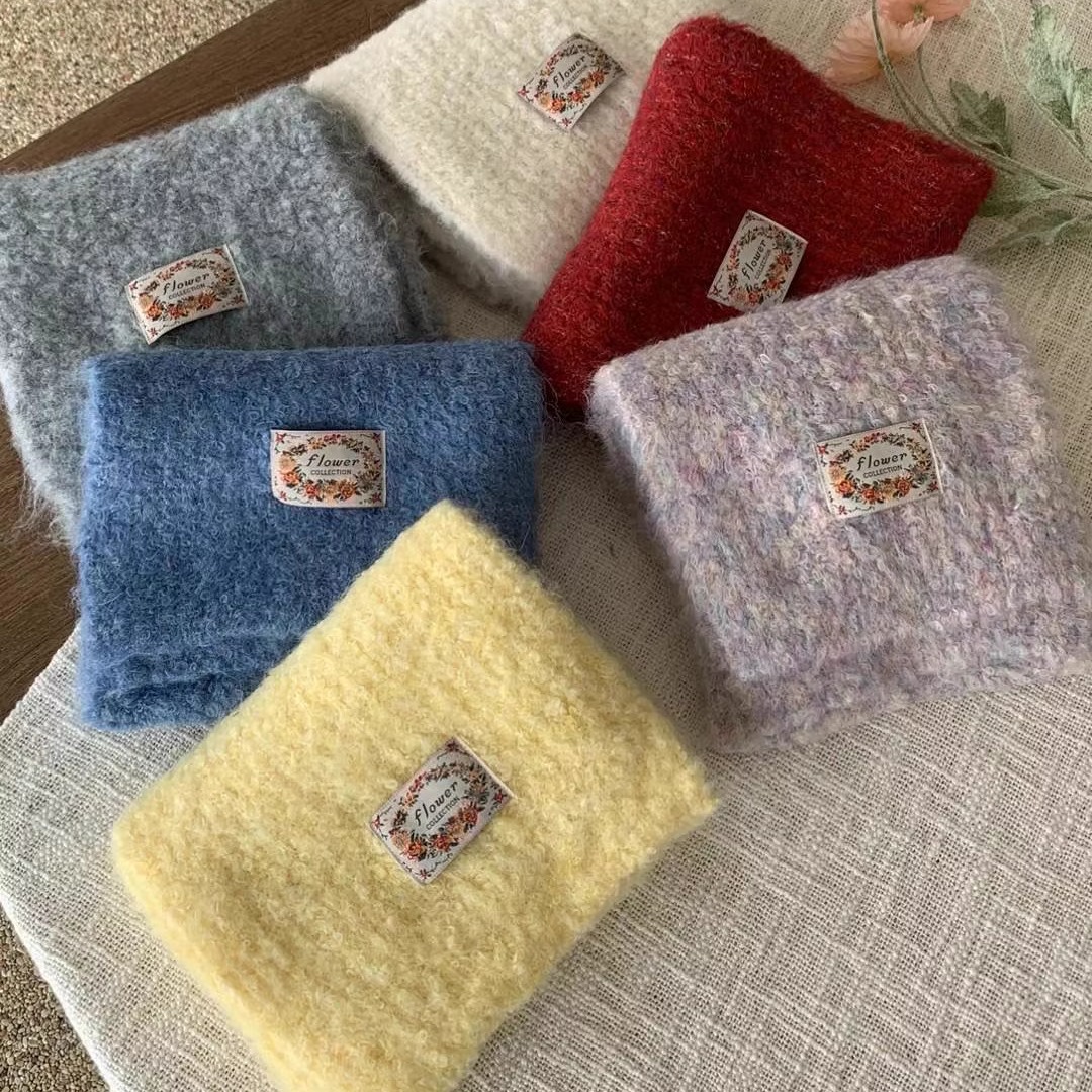 韩国东大门代购 2100601 羊绒/羊毛  秋冬糖果色围巾