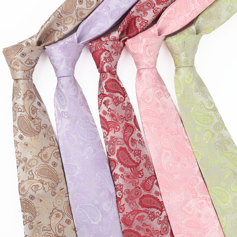 New Style Hand-Tied Men's Polyester Paisley Pattern Tie, 8cm High-End Custom Tie