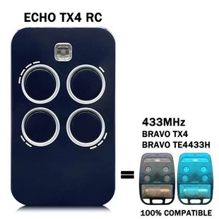 Compatible with ECHO TX4 RC GENIUS Remote Control 433MHz Rolling Code Remote Control Garage Door Transmitter
