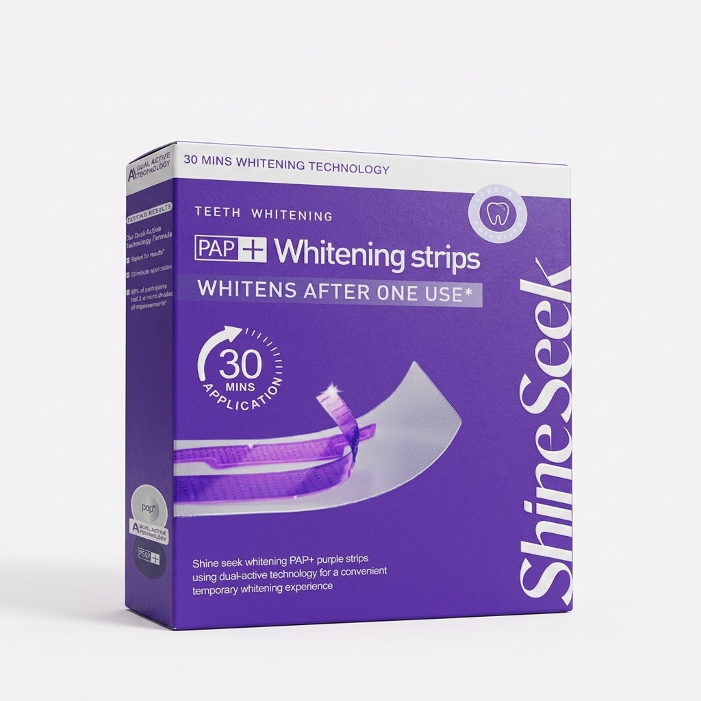 30-Minute Whitening Purple Dry Tooth Strips, Purple Dry Strips, Gentle and Non-Irritating