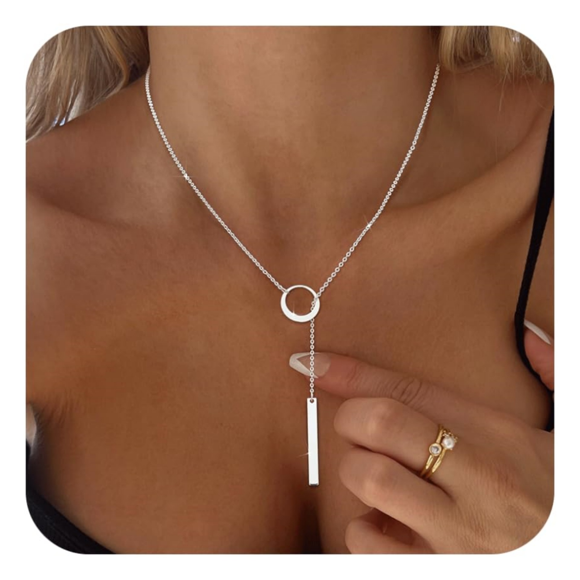 Collier en laiton plaqué or, design géométrique minimaliste, fermoir OT, bijou tendance_voghion.com