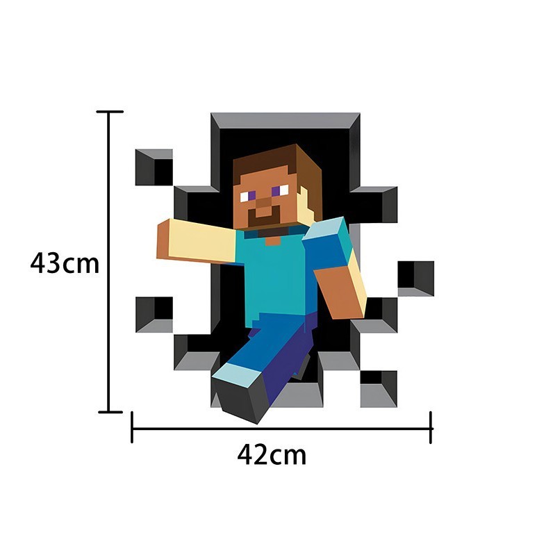 クロスボーダー Minecraft ランアウェイ Minecraft ウォールステッカー リビングルーム 子供部屋 ウォールステッカー 3D 壊れた壁 ウォールステッカー|undefined