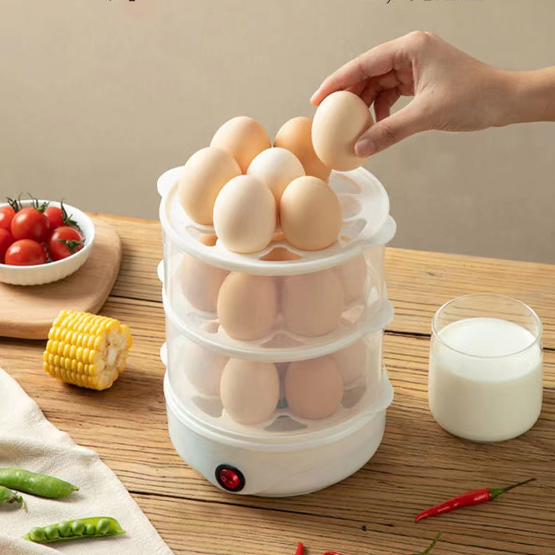 Factory Direct Mini Egg Cooker Household Stainless Steel Steamer Egg Cooker Egg Master Steamer Small Breakfast Machine Cross-border