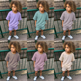 Children's Suits for Boys and Girls Korean Style Summer Sports Suits 2025 New Summer Small and Medium-Sized Clothes Wholesale Agent Trend