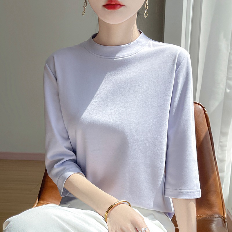 하프 터틀넥 라이트 퍼플