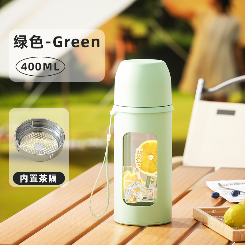 Enermei tazas de vidrio de gran capacidad para hombres y mujeres de verano separación de tazas de té anti-caída tazas de agua de oficina a alta temperatura