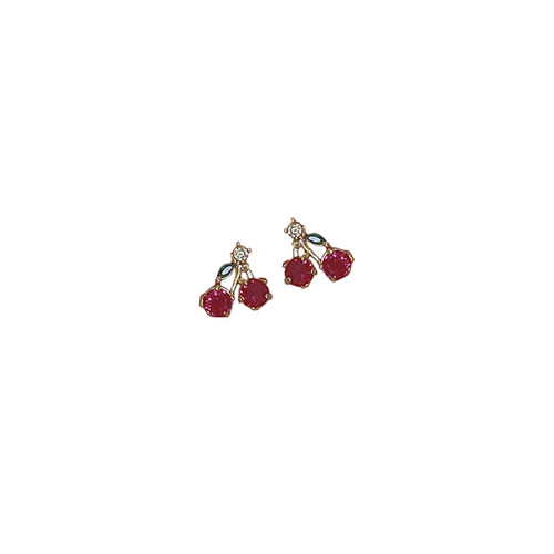 Cherry Earrings Women's Summer Fruit Series Earrings  New Trendy Cute Compact Strawberry Grape Earrings