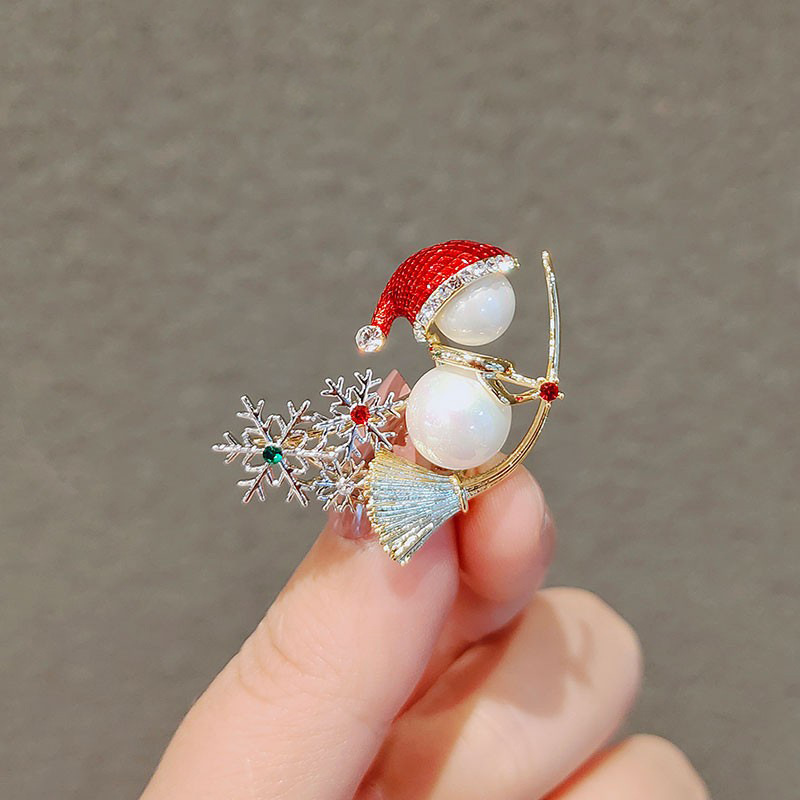 国境を越えたクリスマスブローチ2022クリスマス靴下鈴キャンディークリスマス雪だるま胸花クリスマスツリーブローチ|undefined