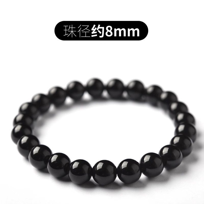 天然烏金黒曜石手串男仏珠本命年転運珠ブレスレットカップルプレゼント観光スポット卸売り人気|undefined