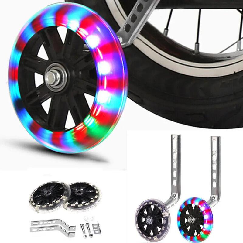 Children's Bicycle Auxiliary Wheels Silent Flashing Training Wheels Auxiliary Wheel Accessories 12-20inch Bicycle Accessories