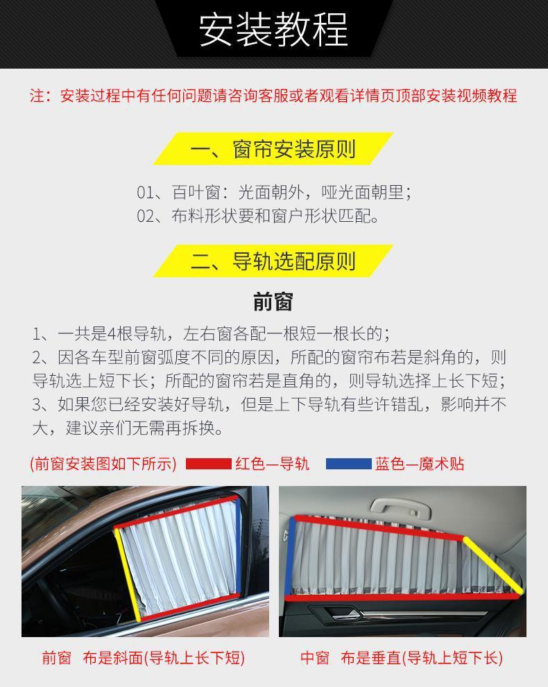 Jac Binyue Special Car Window Sunshade Curtain, Privacy Car-Mounted Double-Track Heat-Insulating and Light-Blocking Curtain