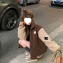 加厚学生螺口百搭羊羔绒