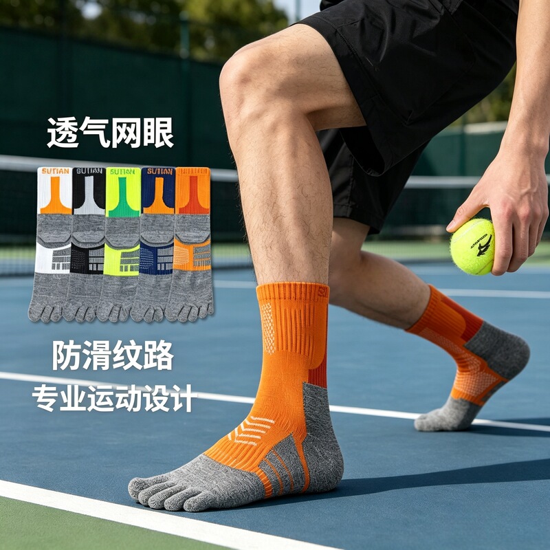 Sports Five-Finger Socks for Men, Summer Marathon Cross-Country Professional Running Socks, Hiking Socks, Breathable Anti-Odor Mid-Calf Socks Sports Five-Finger Socks for Men, Summer Marathon Cross-Country Professional Running Socks, Hiking Socks, Breathable Anti-Odor Mid-Calf Socks