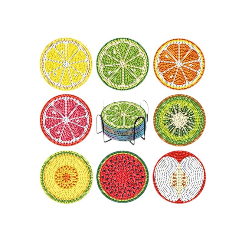 Acrílico transfronterizo diamante pintura briy posavasos Amazon explosión diamante completo 5d hecho a mano dibujos animados mantel de aislamiento