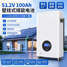 48V100Ah壁挂式家庭储能锂电池51.2V磷酸铁5KW/10KW磷酸铁锂电池