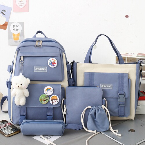 School bag for female junior high school students, lightweight primary school students, fresh and cute, girly-hearted, large-capacity backpack for grades three to five and six.
