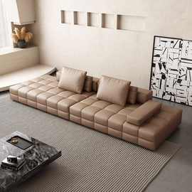 皮艺沙发意式简易猫爪皮创意设计师大户型模块沙发组合套装