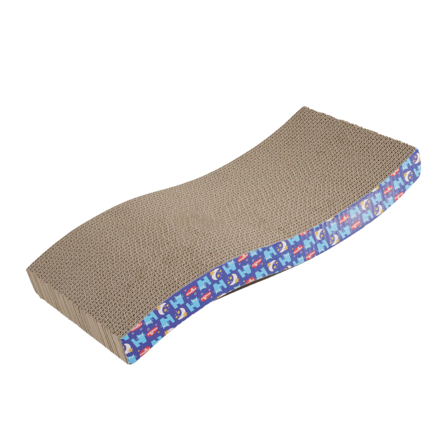 S-tipo de papel corrugado tablero del rasguño del gato fábrica al por mayor gato garra tablero de molienda gato interactivo divertido gato suministros gato juguete