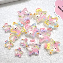 树脂猫头星星许愿瓶可爱卡通奶油胶diy手工发夹洞洞鞋小配件批发
