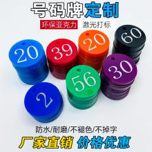 亚克力号码牌数字编号牌麻辣烫叫号牌健身寄存牌桑拿塑料手牌定