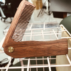 メーカー現物檀木折り畳み櫛携帯型髪静電防止天然木櫛男性ひげ櫛
