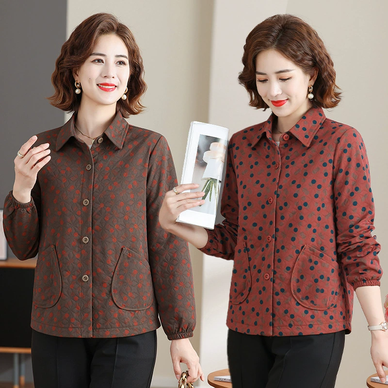 одежда для женщин, весна и осень 2025, верхняя одежда для женщин среднего и пожилого возраста, новая весенне-осенняя одежда, свободные топы и куртки с лацканами