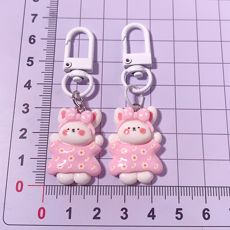 Cartoon verano viaje conejo llavero in dulce chica amiga regalo mochila colgante accesorios de resina, etc.