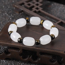 仿和田玉六字真言桶珠手链男女情侣手串景区摆摊会销礼品批发佛珠