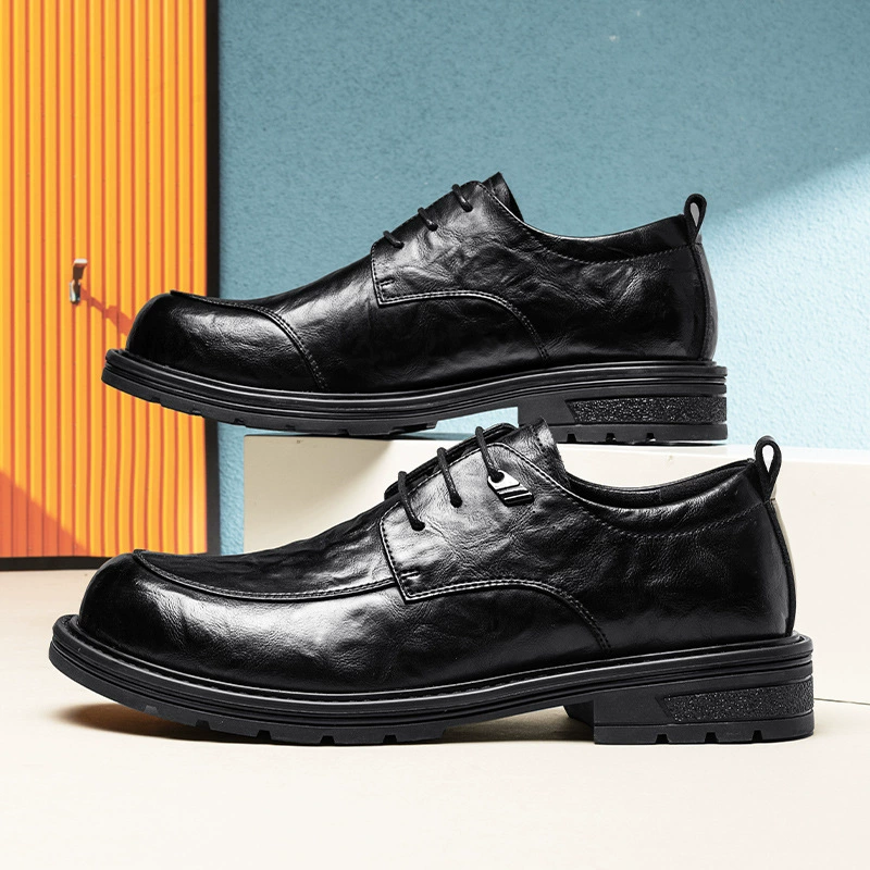 Мужские туфли из микрофибры под кожу, новинка 2023 года, в британском стиле, удобные, ретро, модные, повседневные, универсальные, больших размеров, для джентльменов