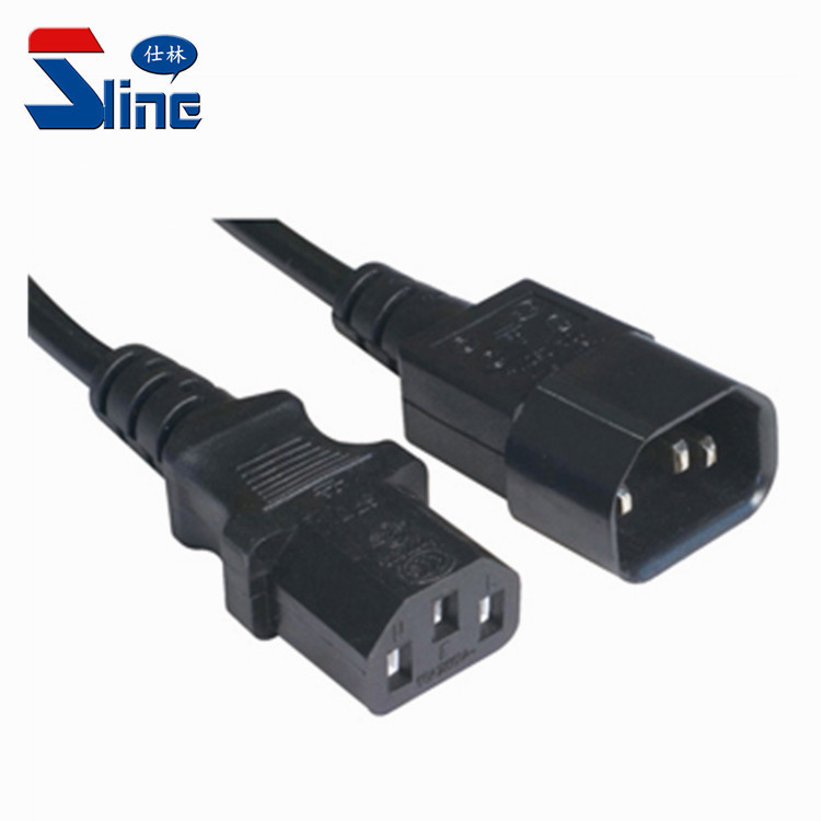 Factory Direct European standard IEC power cord C13-C14 chassis server extension cable three-hole with lock pin tail